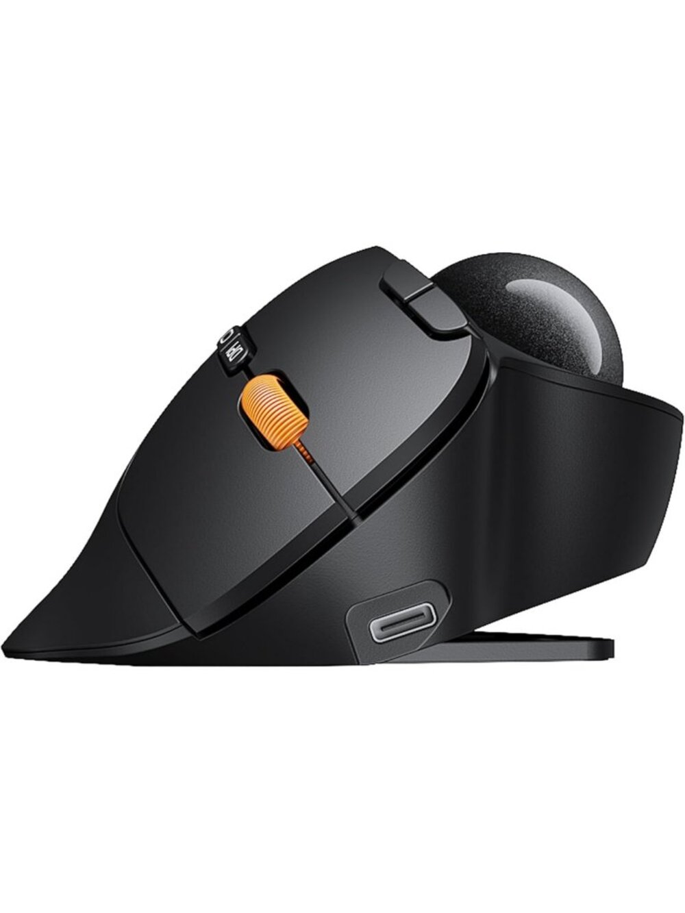 Wireless Trackball Mouse - Adjustable 0-15° Angle, Ergonomic Design, Gray